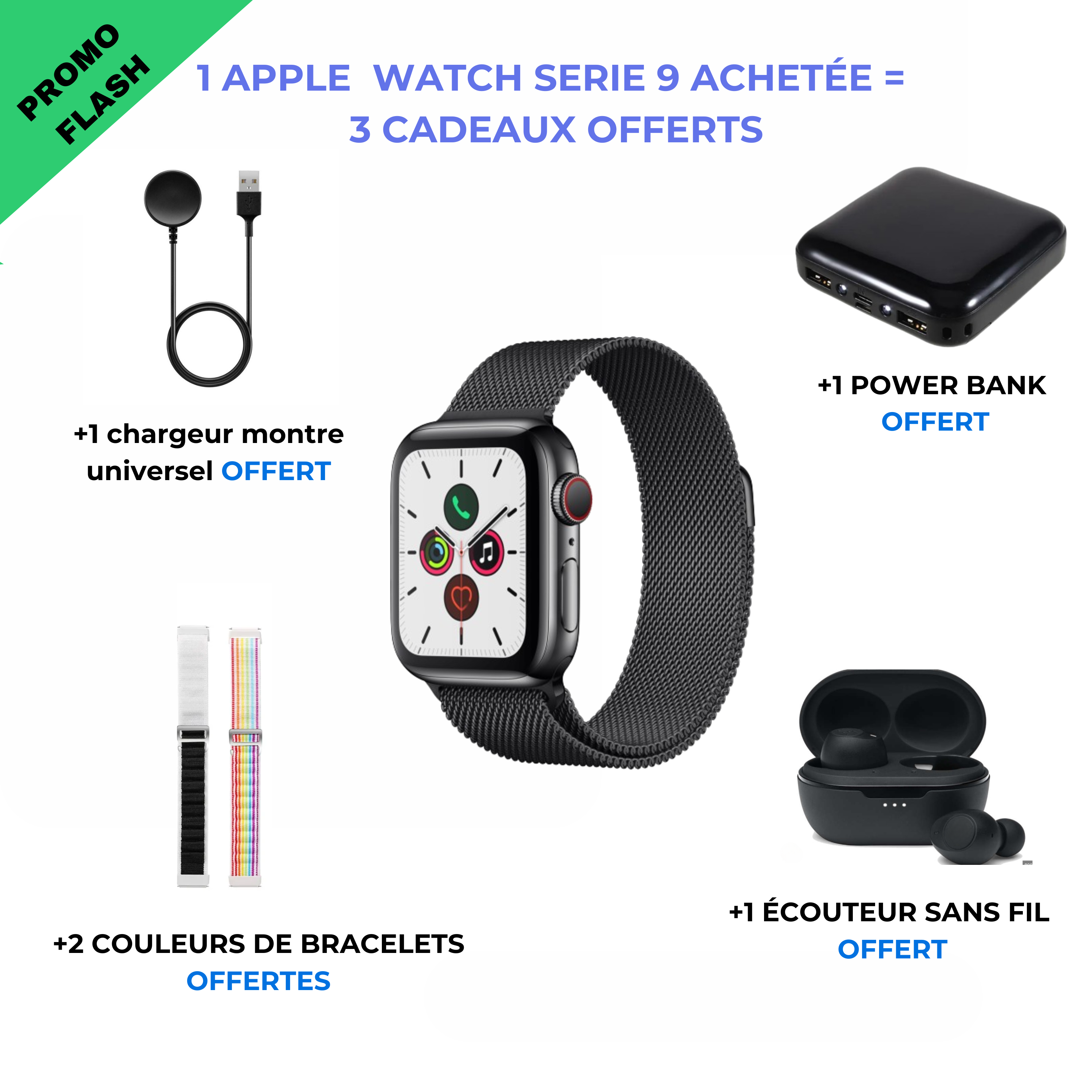 La Smartwatch X ( 1 smartwatch achetée = 2 Couleurs OFFERTES )