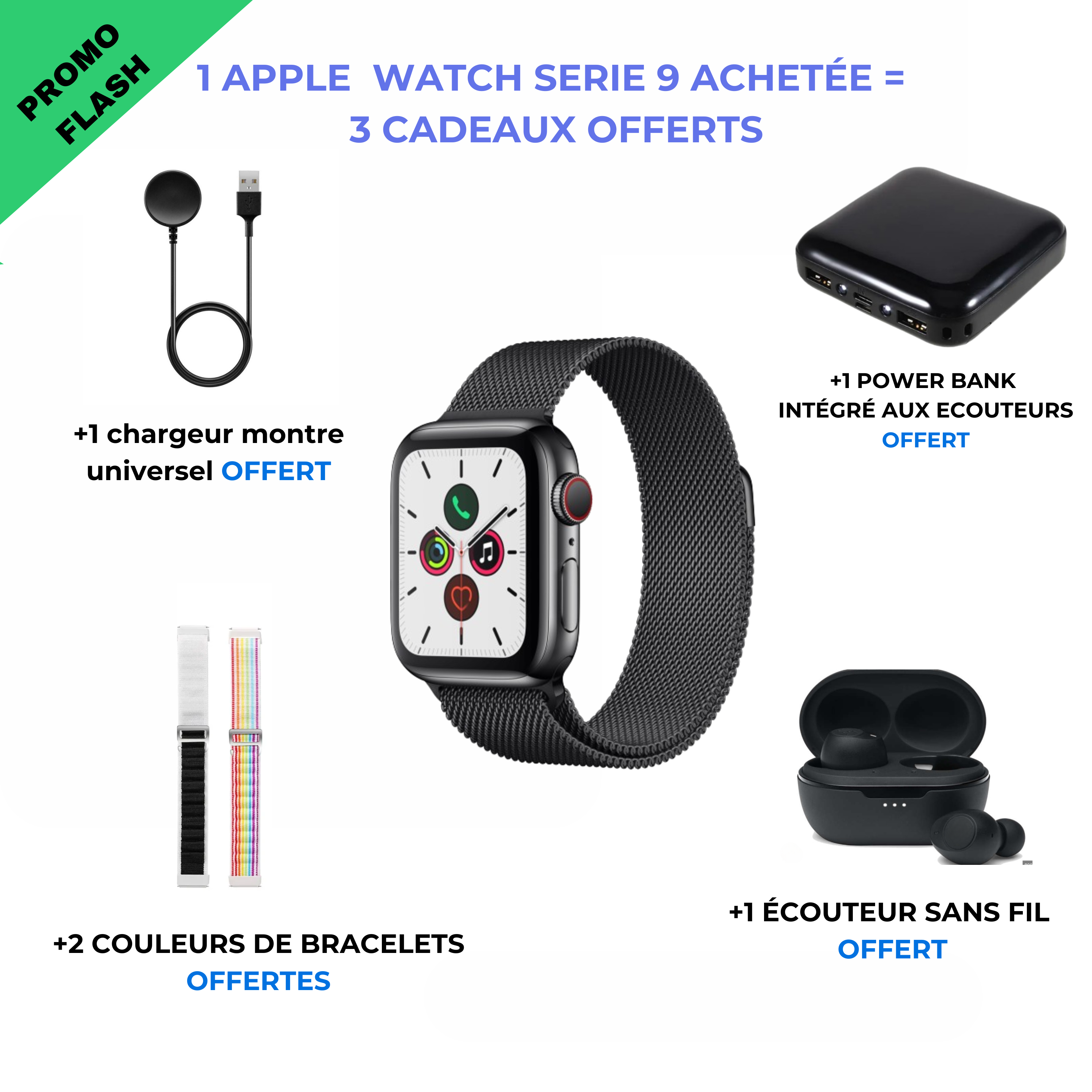 La Smartwatch X ( 1 smartwatch achetée = 2 Couleurs OFFERTES )